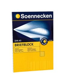 Soennecken Briefblock DIN A5, liniert, 50 Bl., Klebebindung, 70 g/qm, holzfrei, weiß