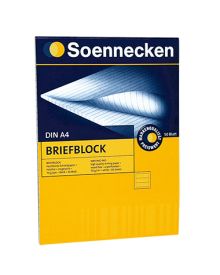 Soennecken Briefblock DIN A4, liniert, 50 Bl., Klebebindung, 70 g/qm, holzfrei, weiß