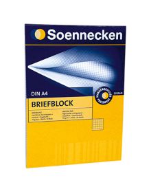 Soennecken Briefblock DIN A4, kariert, 50 Bl., Klebebindung, 70 g/qm, holzfrei, weiß