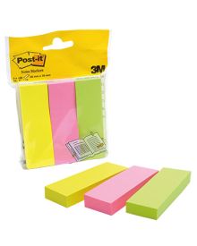 Post-it® Haftstreifen Page Marker, Papier, neongelb, neonpink, neongrün, 100 Bl./Block, 3 Block/Pack.