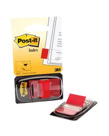 Post-it® Haftstreifen Index Standard, Polyester, rot, Spender mit 50 Bl.