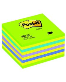 Post-it® Haftnotizwürfel 76 x 45 x 76 mm (B x H x T), neonblau/grün, 450 Bl.