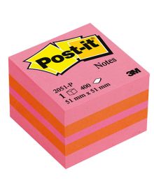 Post-it® Haftnotizwürfel Mini, 51 x 40 x 51 mm (B x H x T), pink, 400 Bl.