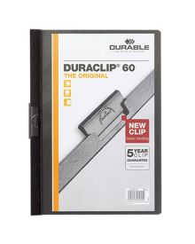 DURABLE Klemmmappe DURACLIP® 60, für: DIN A4, Kapazität: max. 60 Bl., Hartfolie, schwarz, Klemme: schwarz