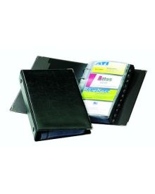DURABLE Visitenkarten-Ringbuch VISIFIX®, für Kartengröße: max. 90 x 57 mm (B x H), 25 Hüllen, für: max. 200 Karten, 4-Ring-Mechanik, Register: A-Z, 14,5 x 4,5 x 25,5 cm (B x H x T), Polypropylen, schwarz