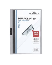 DURABLE Klemmmappe DURACLIP® 60, für: DIN A4, Kapazität: max. 60 Bl., Hartfolie, grau, Klemme: schwarz