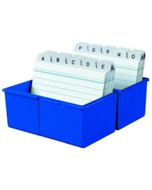 HAN Karteikasten für: DIN A7 quer, max. 300 Karten, 12,1 x 10,1 x 7,4 cm (B x H x T), Polystyrol, blau
