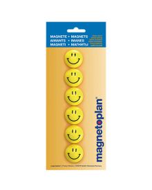 Magnetoplan® Magnet Smilies, 30 mm, gelb, 6 St./Pack.