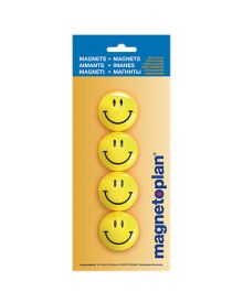 Magnetoplan® Magnet Smilies, 40 mm, gelb, 4 St./Pack.