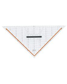 RUMOLD Zeichendreieck Länge der Hypotenuse: 32,5 cm, farbig hinterlegte Winkelgrade, Griff, Plexiglas, transparent