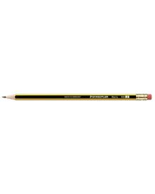 STAEDTLER® Bleistift Noris®, HB, mit: Radierer, Schaft lackiert, gelb/schwarz, 12 St./Pack.