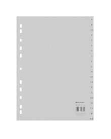 Soennecken Register A-Z, 20 Bl., volle Höhe, für: DIN A4, 22,5 x 29,7 cm (B x H), 11fach Lochung, Polypropylen, 0,115 mm, grau