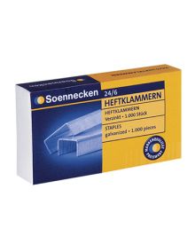 Soennecken Heftklammer 24/6, Stahldraht, verzinkt, für: Heftzange 124, 1.000 St./Pack.