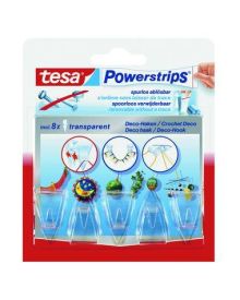 tesa® Dekohaken Powerstrips®, mehrfach verwendbar, UV-beständig, transparent, 5 St./Pack.