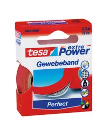 tesa® Gewebeband extra Power® Perfect, 19 mm x 2,75 m (B x L), Einsatz im: Innenbereich, Außenbereich, rot