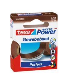 tesa® Gewebeband extra Power® Perfect, 19 mm x 2,75 m (B x L), Einsatz im: Innenbereich, Außenbereich, braun