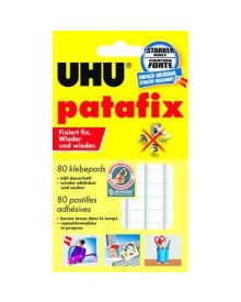 UHU® Klebepad patafix Original, 6 x 14 cm (B x H), für: Poster, Fotos, Dekorationen, wieder ablösbar, weiß, 80 St./Pack.