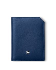 Montblanc Meisterstück Selection Soft Brieftasche Mini 6cc Kobalt Frontansicht