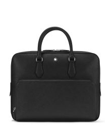 Montblanc Sartorial Dokumententasche mittelgroß schwarz Frontansicht