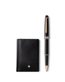 Montblanc Meisterstück Red Gold Classique Rollerball mit Meisterstück Visitenkartenetui im Set 