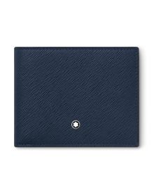 Montblanc Sartorial Brieftasche 6cc Ink Blue Frontansicht
