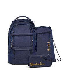 satch Schulrucksack pack Denim Blue 3tlg. - Next Denim Edition