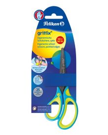 Pelikan Schulschere Griffix Linkshänder blau in Blisterkarte spitz
