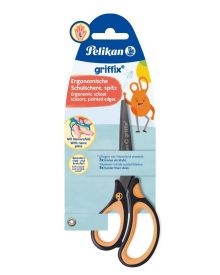 Pelikan Schulschere Griffix Linkshänder NeonBlack in Blisterkarte spitz 