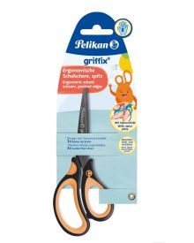 Pelikan Schulschere Griffix Rechtshänder NeonBlack in Blisterkarte spitz 