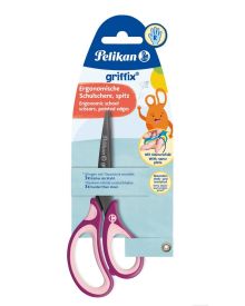 Pelikan Schulschere Griffix Rechtshänder SweetBerry in Blisterkarte spitz 