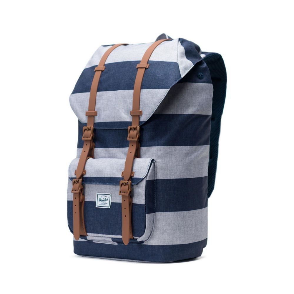 Herschel Rucksack Little America border stripe saddle brown