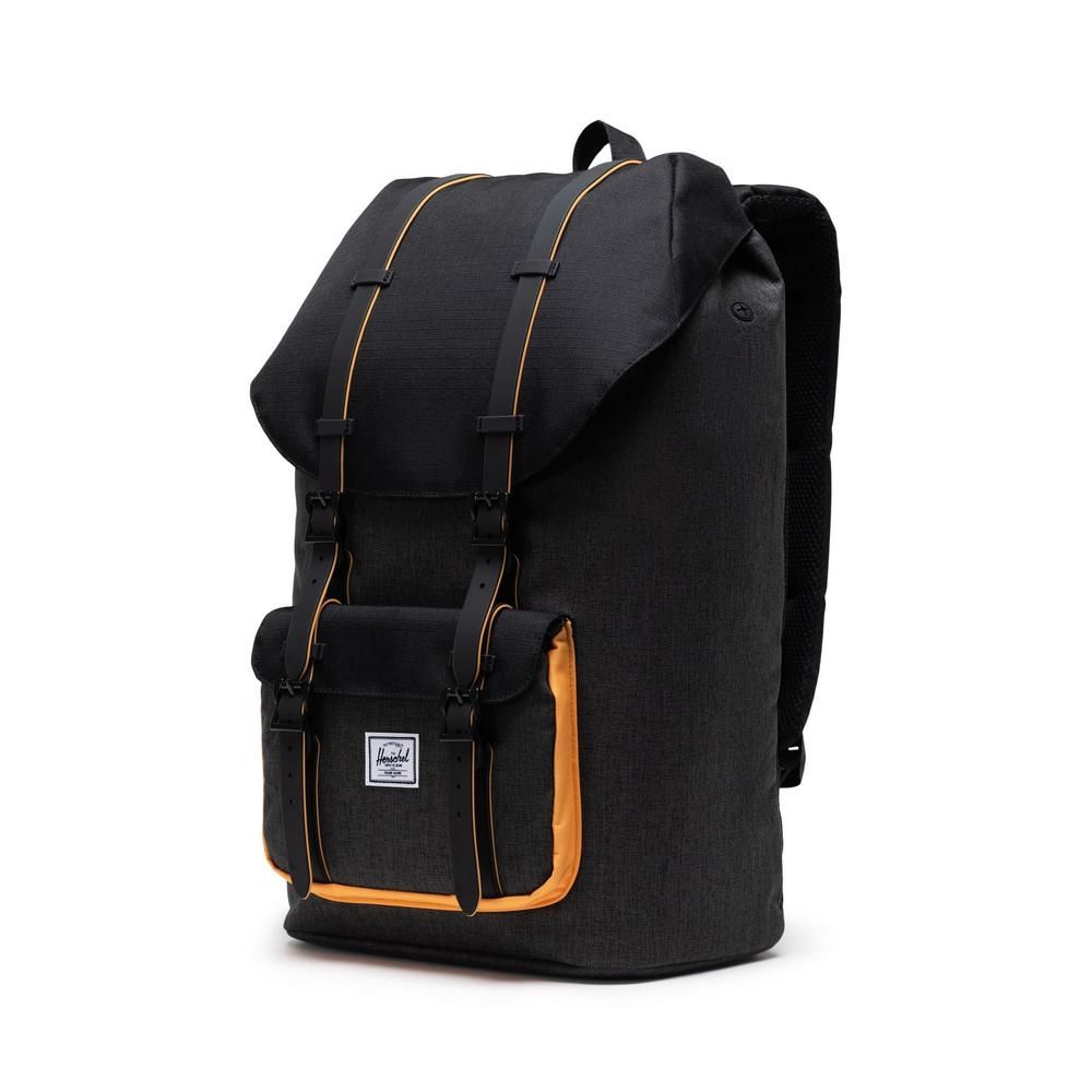 Herschel Rucksack Little America black crosshatch black blazing orange