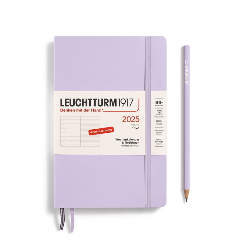 Leuchtturm1917 Kalender & Notizbuch 1 Woche auf 1 Seite 2025 Paperback B6+ Softcover, liniert