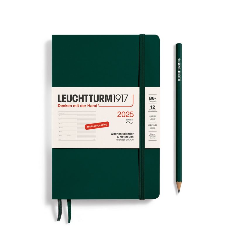 Leuchtturm1917 Kalender & Notizbuch 1 Woche auf 1 Seite 2025 Paperback B6+ Softcover, liniert