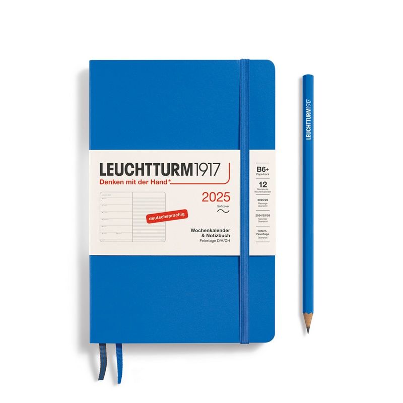 Leuchtturm1917 Kalender & Notizbuch 1 Woche auf 1 Seite 2025 Paperback B6+ Softcover, liniert
