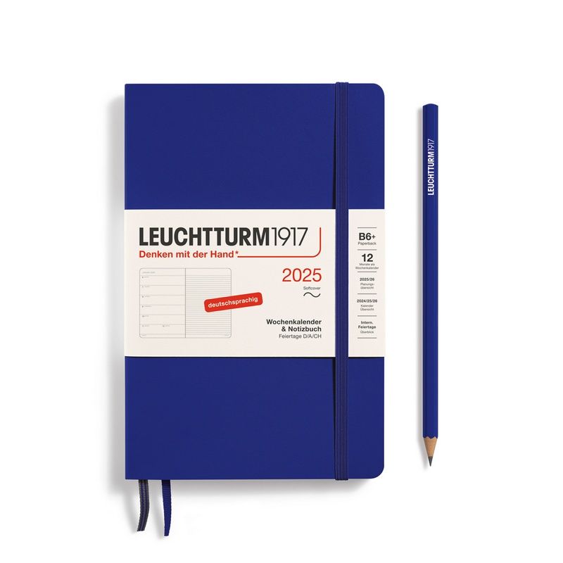 Leuchtturm1917 Kalender & Notizbuch 1 Woche auf 1 Seite 2025 Paperback B6+ Softcover, liniert