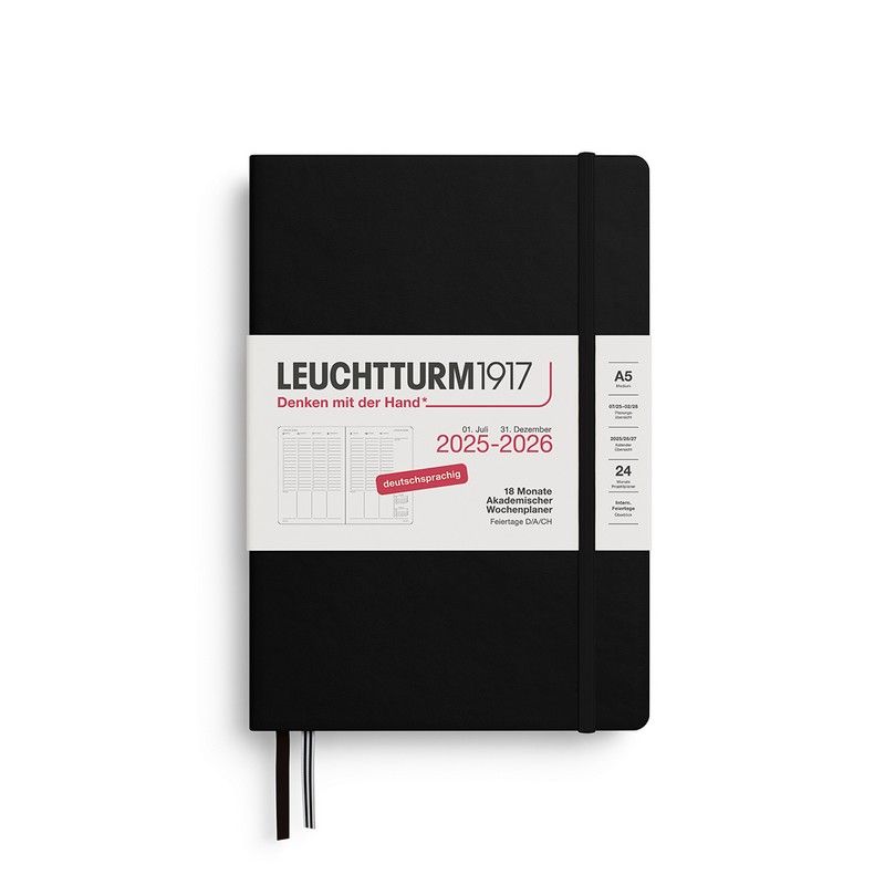 Leuchtturm1917 18 Monatskalender akademischer Wochenplaner 2026 Medium A5 Hardcover