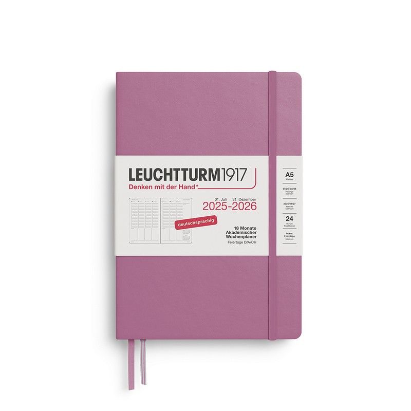 Leuchtturm1917 18 Monatskalender akademischer Wochenplaner 2026 Medium A5 Hardcover