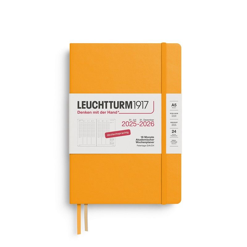 Leuchtturm1917 18 Monatskalender akademischer Wochenplaner 2026 Medium A5 Hardcover