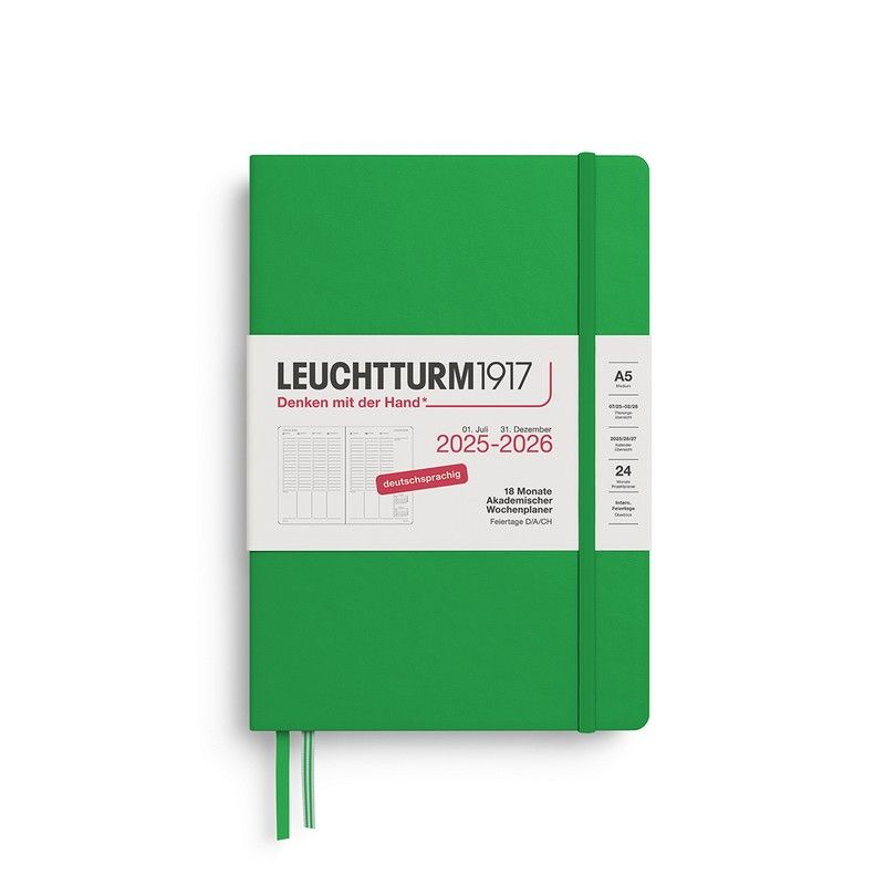 Leuchtturm1917 18 Monatskalender akademischer Wochenplaner 2026 Medium A5 Hardcover
