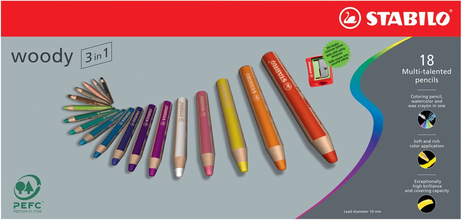 STABILO Aquarellfarbstift WOODY