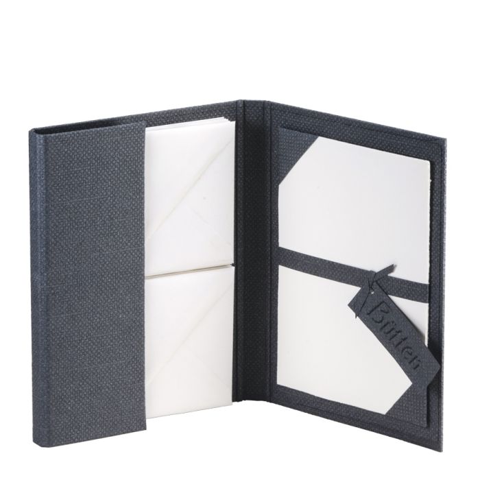 Rössler Papier Briefpapiermappe A5 Bütten, Grau Rössler Papier Briefpapiermappe A5 Bütten, Grau