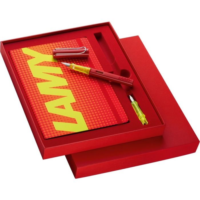 LAMY Füllhalter AL-star glossy red mit Notizbuch im Set LAMY Füllhalter AL-star glossy red mit Notizbuch im Set