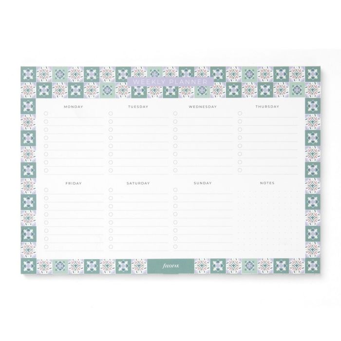Filofax Notizblock Mediterranean Wochen-Planer Frontansicht Filofax Notizblock Mediterranean Wochen-Planer Frontansicht