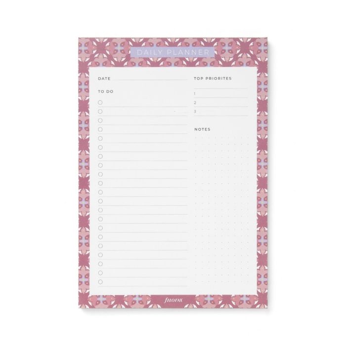 Filofax Notizblock Mediterranean Tages-Planer Frontansicht Filofax Notizblock Mediterranean Tages-Planer Frontansicht