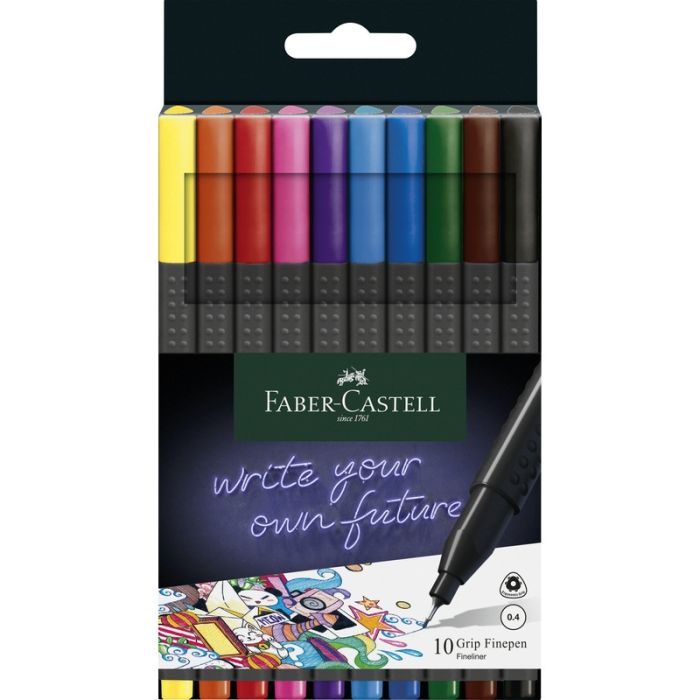 Faber-Castell Fineliner Finepen Grip 10er Etui Faber-Castell Fineliner Finepen Grip 10er Etui