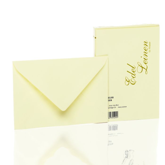 Rössler Papier Edelleinen Briefumschlagpack 20/C6, ivory Rössler Papier Edelleinen Briefumschlagpack 20/C6, ivory