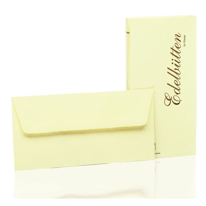Rössler Papier Edelbütten Briefumschlagpack 20/DIN Lang, ivory Rössler Papier Edelbütten Briefumschlagpack 20/DIN Lang, ivory