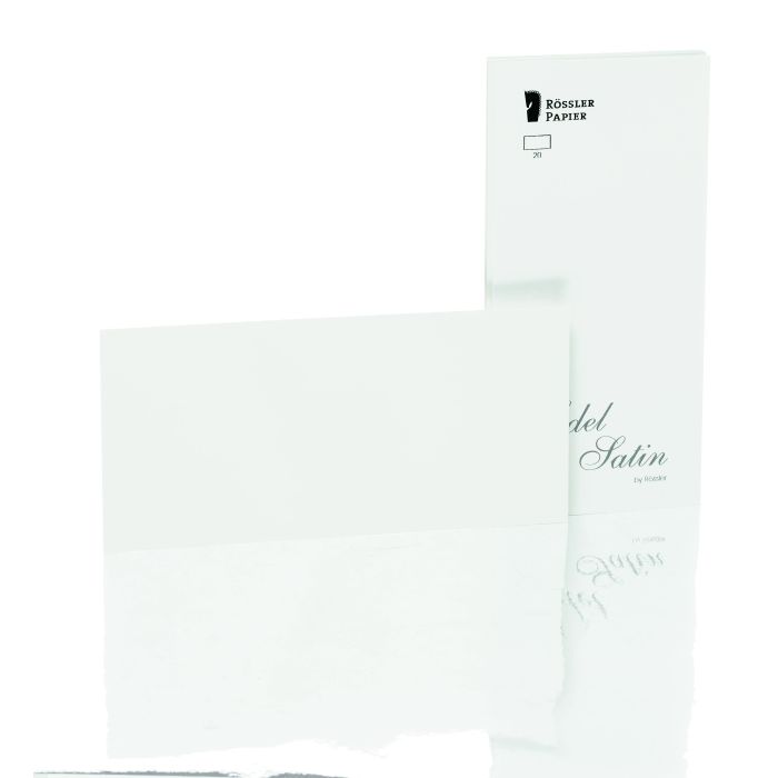 Rössler Papier Edel Satin Kartenpack 20/DIN Lang , weiß Rössler Papier Edel Satin Kartenpack 20/DIN Lang , weiß