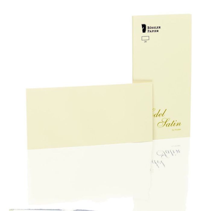 Rössler Papier Edel Satin Kartenpack 20/DIN Lang , ivory Rössler Papier Edel Satin Kartenpack 20/DIN Lang , ivory